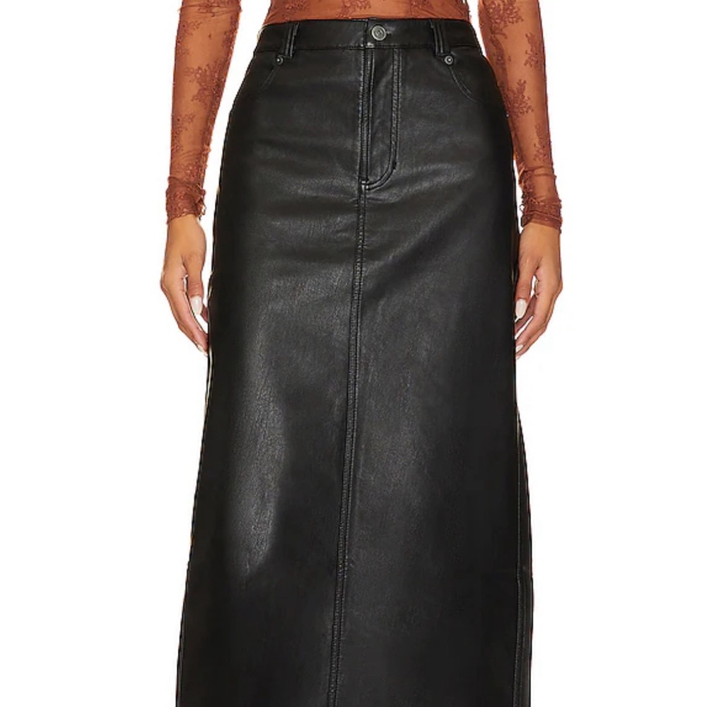 Free People “leather” maxi skirt